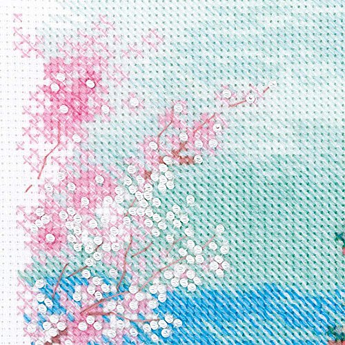 RIOLIS 1743 Sakura. Pagoda Counted Cross Stitch Kit 7.09 x 9.45 in - style: Sakura. Pagoda 1743