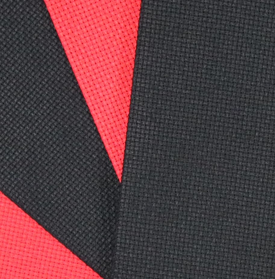 KCS 4/6 pc of 12" x 18" 30cmx45cm 16CT Counted Cotton Aida Cloth Cross Stitch Fabric (Red+Black, 4 pc) - color: Red+black, size: 4 pc