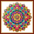 Dimensean Stamped Cross Stitch Kits Full Range of Embroidery Patterns Starter Kits for Beginners Adult DIY Cross Stitches Needlepoint Kits 11CT-Colorful Mandala 18x18 inch - color: Arts kits 12