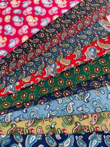 5" 50pcs Precut Cotton Quilting Fabric Squares for Sewing- Small Paisley - color: Small Paisley, size: 50P5"x5"