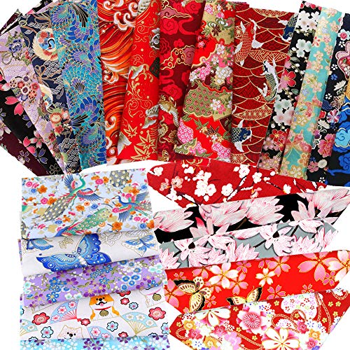 30pcs 8" x 10"(20cm x 25cm) Cotton Craft Fabric Bundle Squares Patchwork - color: Multicolored