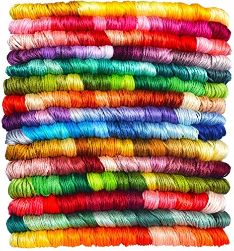 Bright Chartreuse Gradient Color Embroidery Floss - Cross Stitch Threads - Friendship Bracelets Floss - Crafts Floss - 14 Skeins Per Pack Embroidery Floss - color: Bright Chartreuse Gradient