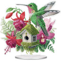POETRYDRAW Diamond Art Ornament Desktop Kit Bird Flower, Stand Up Diamonds Painting Ornament for Adults, 5D DIY Special Diamond Gem Craft Tabletop Placement Board Kit - color: Bird Flower