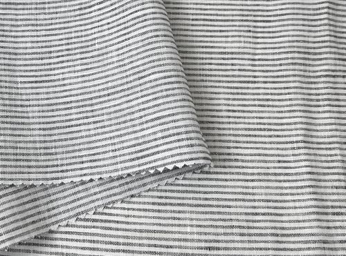 100% Linen Fabric – Lightweight Prewashed – Horizontal Stripe Patterns – Precut Style – Soft & Breathable – 52” Width – by The Linen Lab (Light Khaki 4768, 3 Yard pre Cut) - color: Light Khaki 4768, size: 3 yard pre cut