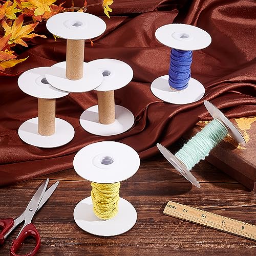 PH PandaHall 16 Sets Empty Paper Thread Spools, Wire Weaving Bobbins Paper Sewing Spools Removable Empty Wire Spools for Yarn Cord Chain Embroidery Sewing DIY Arts Crafts, 80mm/3.15" - size: 80mm/3.15"
