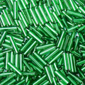 4200pcs Glass Bugle Beads, Mini Long Tube Seed Beads Bulk, Tiny Small Loose Spacer Embroidery Beaded for Bracelets Jewelry Making Sewing, Crafts, Christmas Ornaments, 2×6mm, Lime Green - color: Dark green