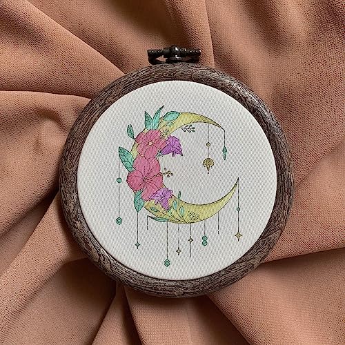 GLOBLELAND 4 Sheets Sun Moon Water Soluble Embroidery Pattern 8.3×11.7 inch - color: Sun Moon