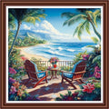 Dimensean Counted Cross Stitch Kit for Beginners, 11CT Unprinted Cross-Stitch Kit Easy Patterns Needlepoint Kit Cross Stitching Embroidery Kit Supplies-Rest by the Seaside 18x18 inch - color: ColorDIY03