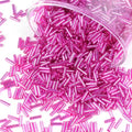 4000 Pcs Fuchsia Glass Bugle Beads, 2 x 7 mm Embroidery Beads, Small Long Tube Seed Beads for Embroidery Craft Jewelry Making - color: Fuchsia