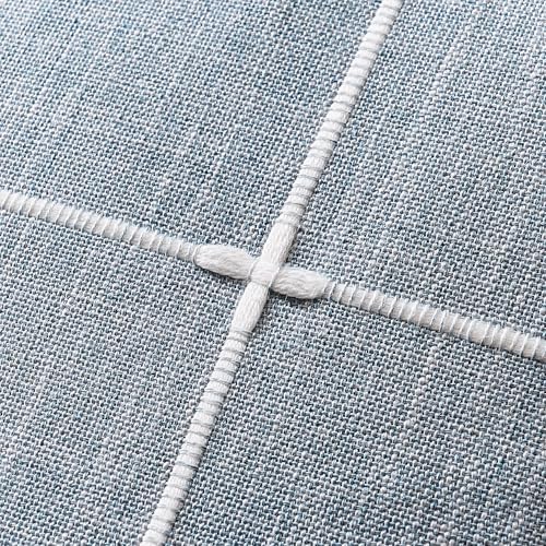 2 Packs Grid Embroidery Throw Pillow Covers 16x16in Blue - color: Blue, size: 16" x 16" (Pack of 2)