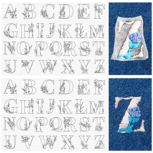 Lewtemi 50 Pcs Letters Water Soluble Hand Sewing Stabilizers - color: Letters