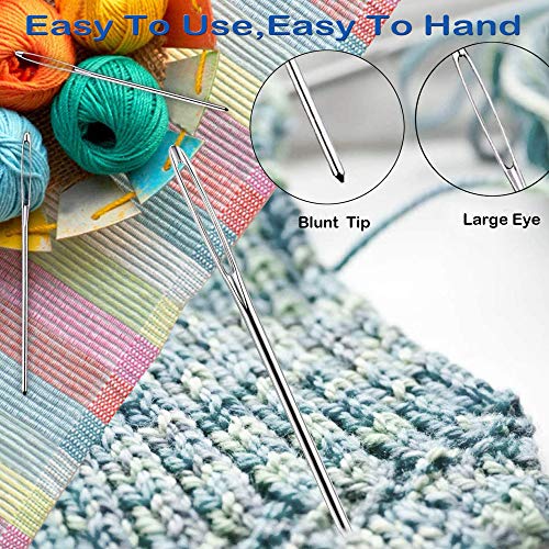 Orrdice 26 Pcs Sewing Knitting Kits, 9 Pcs Large-Eye Blunt Yarn Needles, 4 Pcs Plastic Weaving Needles,12 Pcs Colorful Knitting Crochet Locking Counter Stitch Needle, Suitable for Crochet Project - color: 26 PCS