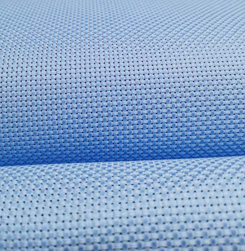 19" x 28" 11CT Counted Cotton Aida Cloth Cross Stitch Fabric (Light Blue) - color: Light Blue