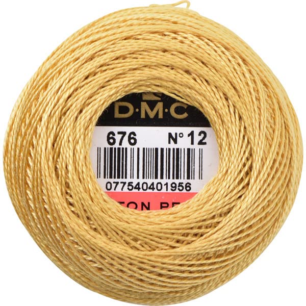 DMC 116 12-676 Pearl Cotton Thread Balls, Light Old Gold, Size 12