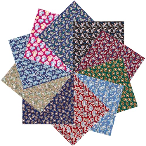50pcs 5 x 5 inches Cotton Fabric Bundle-Classic Boteh Paisley - color: Classic Boteh Paisley, size: 5” x 5”