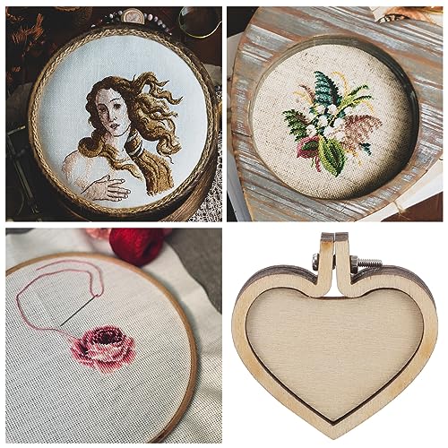 SEWACC 10pcs Mini Embroidery Hoops Pendant Frames 1.57 inch Cross Stitch Rings for DIY Necklaces Brooches Retro Jewelry Making Handcraft Decor and Mini Craft Projects