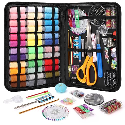 Coquimbo Professional Sewing Kit for Adults, 213 Pieces Sewing Tools - color: Black, size: XXL