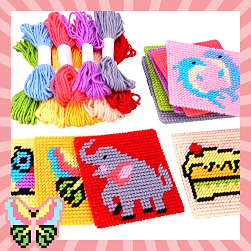 Pllieay 10-in-1 Cross Stitch Beginner Kit for Kids, Embroidery Kit