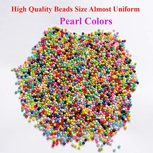 Bala&Fillic Size Almost Uniform 2mm Seed Beads for Earring Making, About 20000pcs in Box Pearled Color 12/0 Round Glass Seed Beads (about 850pcs/Color, 24 Colors) - color: 24 Colors Pearl -Size 2mm