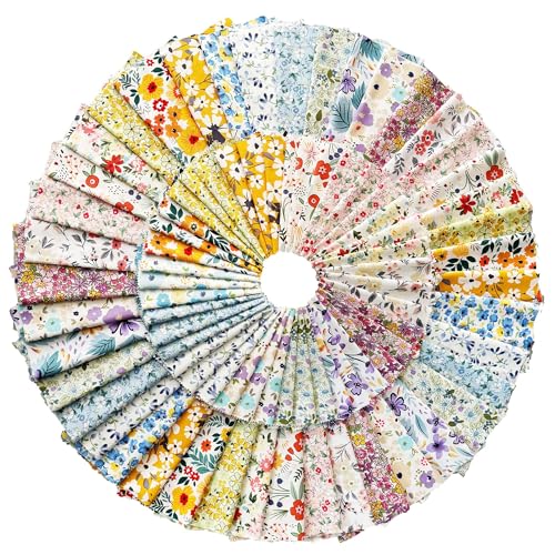 100% Cotton Quilting Fabric Squares 5''x5'' Floral Print Precut Fabric Bundles Charm Packs for Quilting 5 inch Clearance for Pathwork Quilt（Fresh Style） - color: Color-2