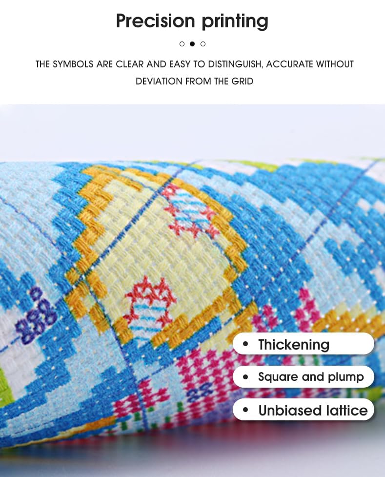 Stamped Cross Stitch Kits - Colorful Printed Cross Stitch Kits for Adults Beginners,Embroidery Kits Printed Stitching Patterns Needlepoint Art Crafts for Home Deco - Pink Flowers 12.9×13.2 in - color: 11CT:12.9×13.2 inch