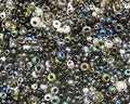 Perlin Glass Seed Beads 2mm 3mm 4mm Round Pony Beads Pack of 3000 Mixed Size, Colour Mix for Jewelry Making Earrings Bracelets Pendants Waist DIY Handmade (Black) - color: Black