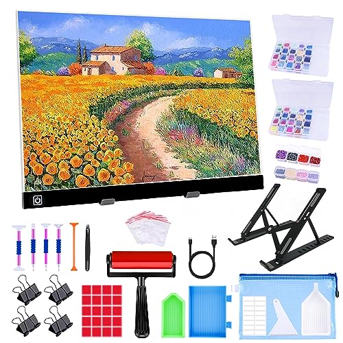 Ratukall A3 LED Light Pad for Diamond Painting, USB Powered Light Board Kit - style: 02-A3 Light Pad Kit