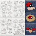 30Pcs Ladybug Water Soluble Hand Sewing Stabilizers - style: Ladybug