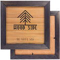 Rustic Wooden Square Picture Frames 8x8 - Set of 2-100% Natural Eco Distressed Wood with Real Glass for Wall Mounting and Tabletop Photo Frame - Dark Grey - color: Dark Grey