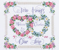 Janlynn RGRAMP.47728 Two Hearts, One Love Counted Cross Stitch Kit-14"X12" 14 Count