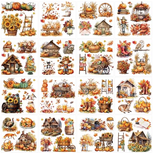 16 Pcs Fall Farmhouse Rub-On Transfers for Furniture & Crafts - style: Fall