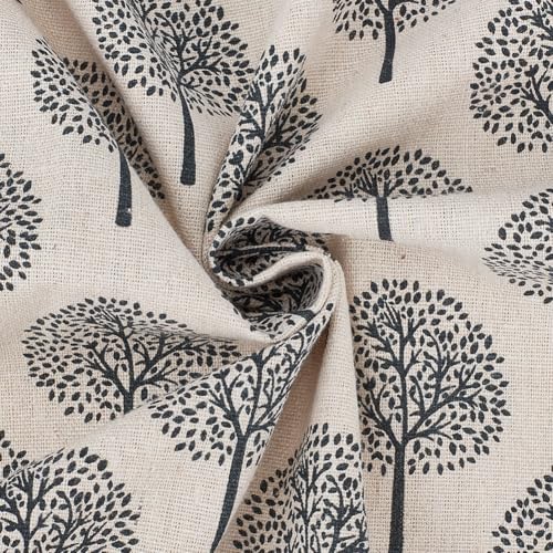 1.09 Yards 62.21 Inch Tree Linen Fabric Black Trees Soft Breathable Upholstery Linens Lightweight Quilting Cloth Fabrics for Sewing Making Garment Accessories Chair Sofa DIY Craft Supply - size: 1580MM, style: Tree