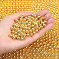 DUQGUHO 6mm Gold Beads for Jewelry Making Plastic Pearl Beads with Hole - color: Gold, size: 6mm