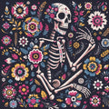 5D Flower Diamond Painting Kits for Adults, Floral Skull Diamond Art Kits - color: KM1187-1