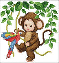 CaptainCrafts Cross Stitch Kits for Adults Stamped 11CT Monkey Pattern - color: Baby Monkey, size: Stamped