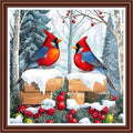 Dimensean Counted Cross Stitch Kit for Beginners, 11CT Unprinted Cross-Stitch Kit Easy Patterns Needlepoint Kit Cross Stitching Embroidery Kit Supplies-Little Bird Snow Scene 18x18 inch - color: ColorDIY15