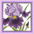 ITSTITCH Stamped Cross Stitch Kits for Beginners Full Range of Crossstitching Preprinted Pattern Kids or Adults, Embroidery Needlepoint Starter 14CT 2 Strands-Purple Blossoms,13''x13'' - color: Purple blossoms,13''x13''