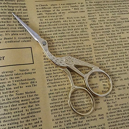 BIHRTC 4.5" Stainless Steel Sharp Tip Classic Stork Scissors Crane Design