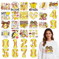 Rngmsi Dtf Transfers Ready to Press - 30 Pcs Softball Sports Iron on Patches for T-Shirts, Game Letter Iron on Stickers Bow Heat Transfer Vinyl Decals for Pillow DIY Fabric Clothes Decor - style: SoftballSports