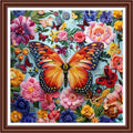 Dimensean Counted Cross Stitch Kit for Beginners, 11CT Unprinted Cross-Stitch Kit Easy Patterns Needlepoint Kit Cross Stitching Embroidery Kit Supplies-Colorful Butterfly Flowers 18x18 inch - color: ColorDIY02