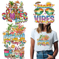 Summer Iron on Transfers for T-Shirts Hawaii Beach Iron on Patches Summer Vibes Theme Gift Vinyl Heat Transfer Stickers Cute Dwarf Palm Tree Fruits Iron on Decals for Clothes Pillow Hoodie DIY Crafts - color: Summer A