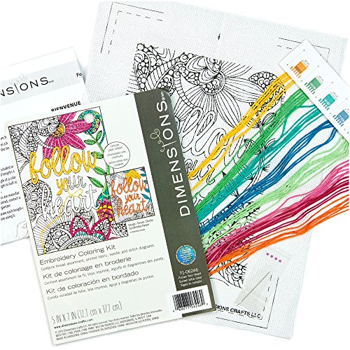 Dimensions 'Follow Your Heart' Crewel Embroidery Kit for Beginners, 5' x 7' - color: Follow your Heart