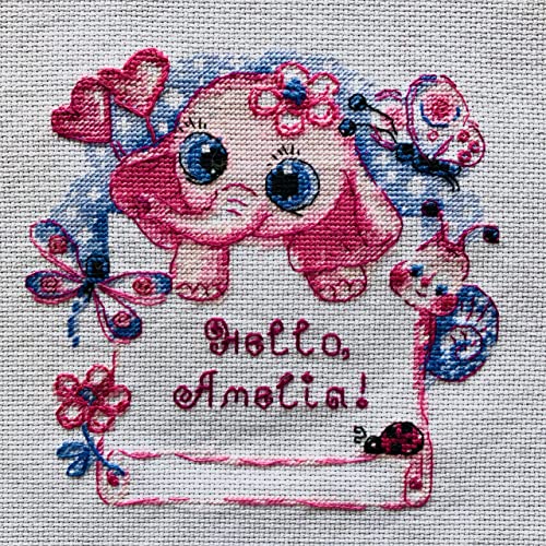 RIOLIS 1934 Hello, Little One! Girl Counted Cross Stitch Kit 6 x 6 in - style: Hello, Little One! (for a girl) 1934