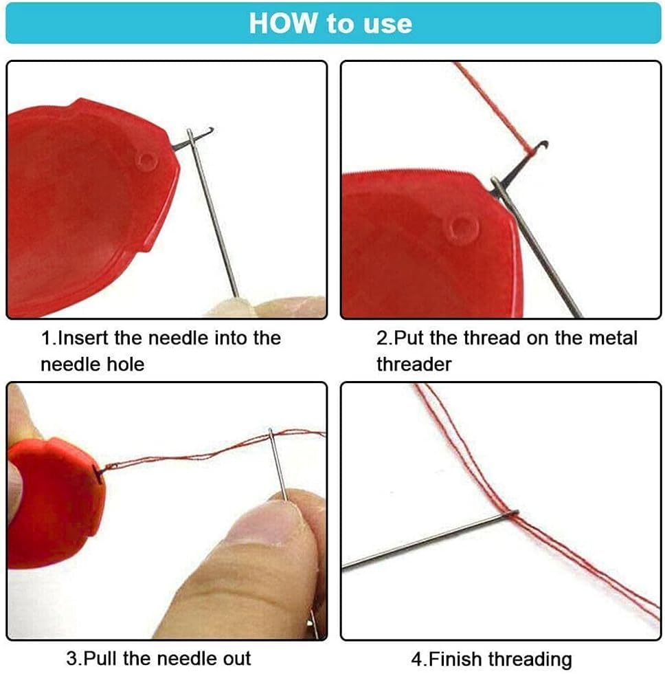 5Pcs Muticolour Needle Threader Tool, Easy Device Automatic Thread Sewing Threader, Quick Sewing Needle,Sewing Threaders,Sewing Needles Large Eye Hand Sewing