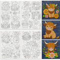 21Pcs Floral Highland Cow Water Soluble Hand Sewing Stabilizers - style: Highland Cow