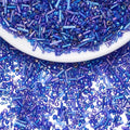 Ornaland Glass Bugle Beads Bulk, Long Embroidery Beads, Blue, 100g - color: Blue