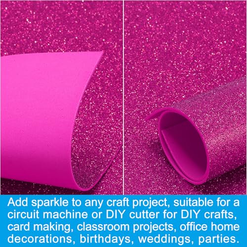PATIKIL 2mm(1/10") Thick Non Adhesive Glitter Foam Sheet 16x24inch(40x60cm) Purple Red, EVA Shiny Foam Board for Craft, 6 Pcs - color: Purple Red
