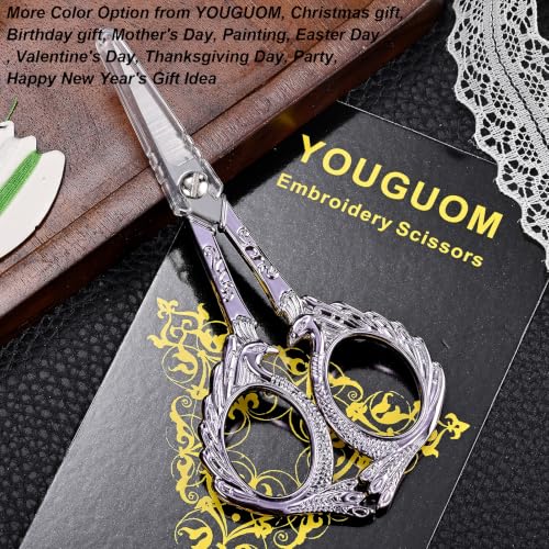 YOUGUOM Needlepoint Scissors, Small Embroidery Scissors with Cover - color: Purple