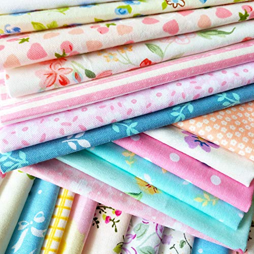 flic-flac 25pcs 12 x 12 inches (30cmx30cm) Cotton Fabric Squares Quilting Sewing Floral Precut Fabric Square Sheets for Craft Patchwork - size: 25pcs 30cm*30cm