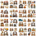 16 Pcs Fall Garden Rub-On Transfers for Furniture & Crafts, 6 x 6 Inch - style: Fall Garden